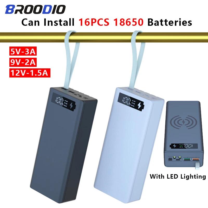16PCS 18650 ͸ ̽ PD3.0   ȭ  LED  DIY Powerbanks 16*18650 ͸  